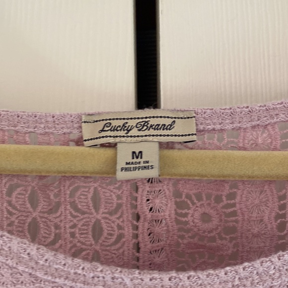 Lilac Waffle-Knit Lace Detail Top - Picture 2 of 3